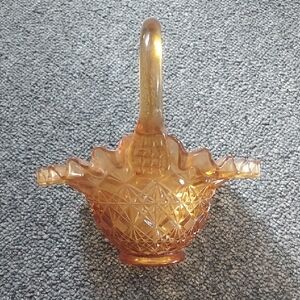 Vintage, Fenton Amber Glass Basket
